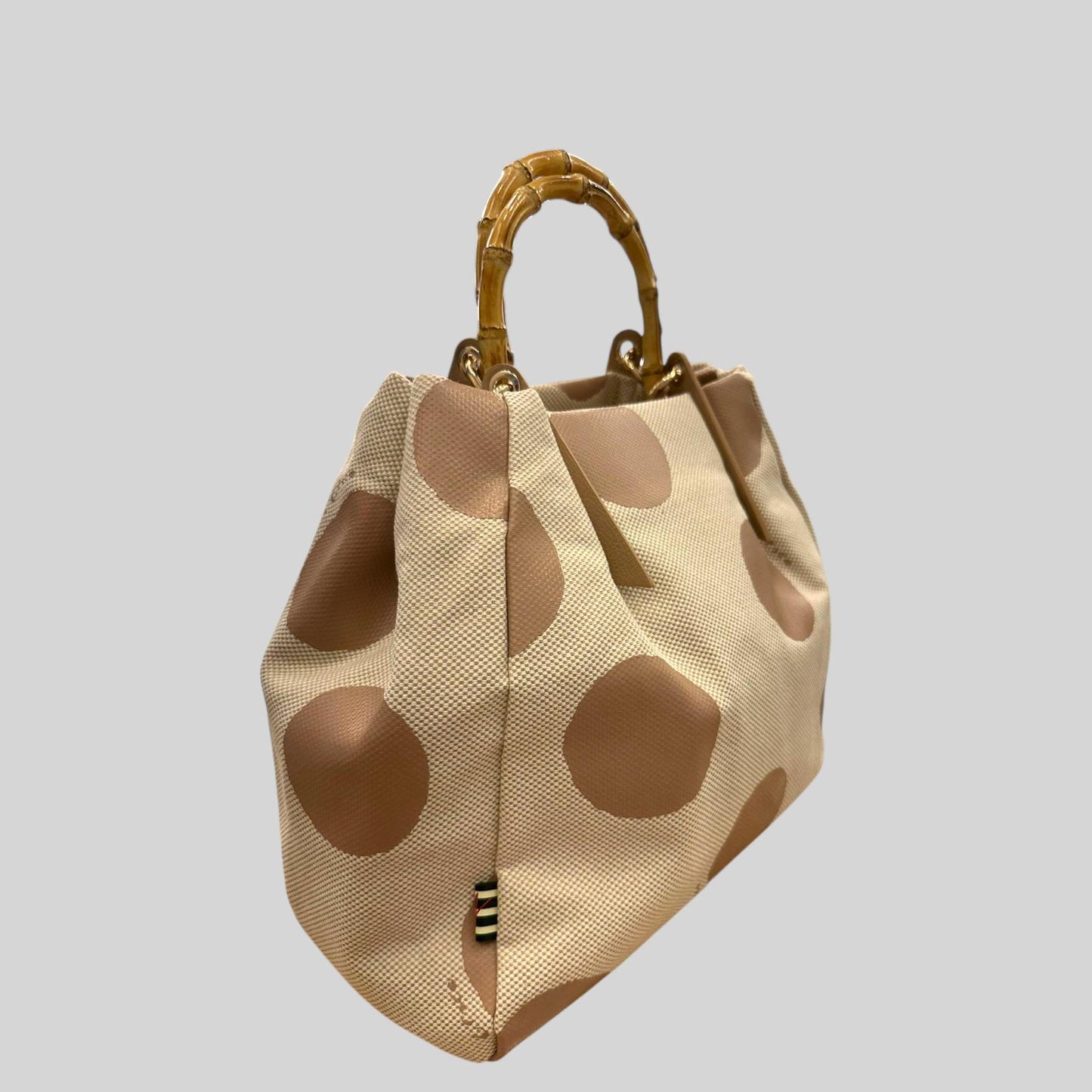 MANILA GRACE BORSA TOTE MEDIUM SIZE CON MANICO IN LEGNO E TRACOLLA