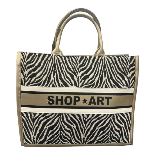 Shop Art Tote Bag Fantasia Animalier con Maxi Logo Outlet Donna Borsa