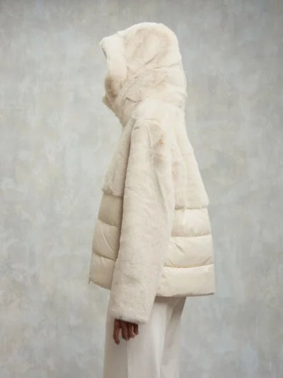 Blauer Giubbino Nylon con Peliccia Eco Fanevil