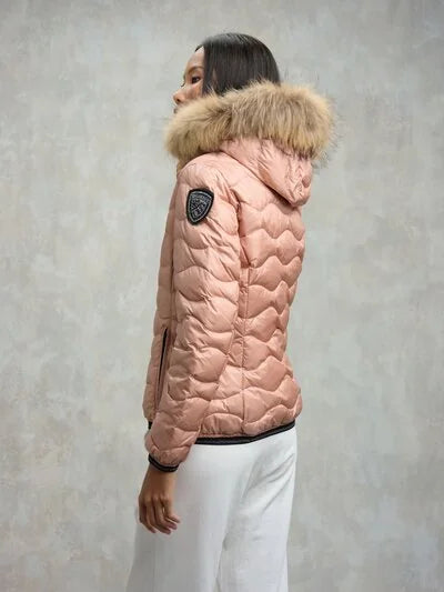 Blauer Giubbino ondina con pelliccia