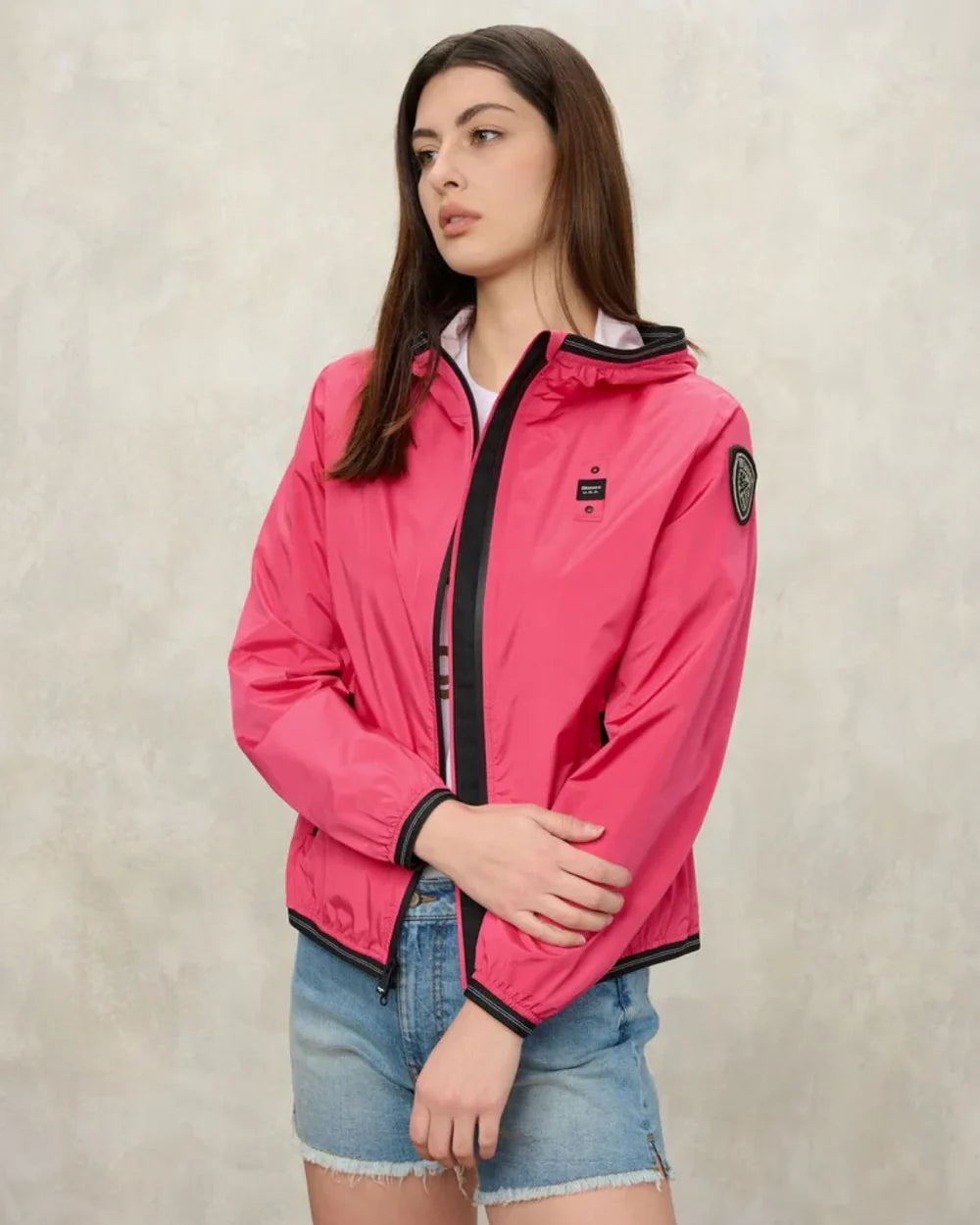 Blauer Giacca a Vento Nastrata Nay Donna