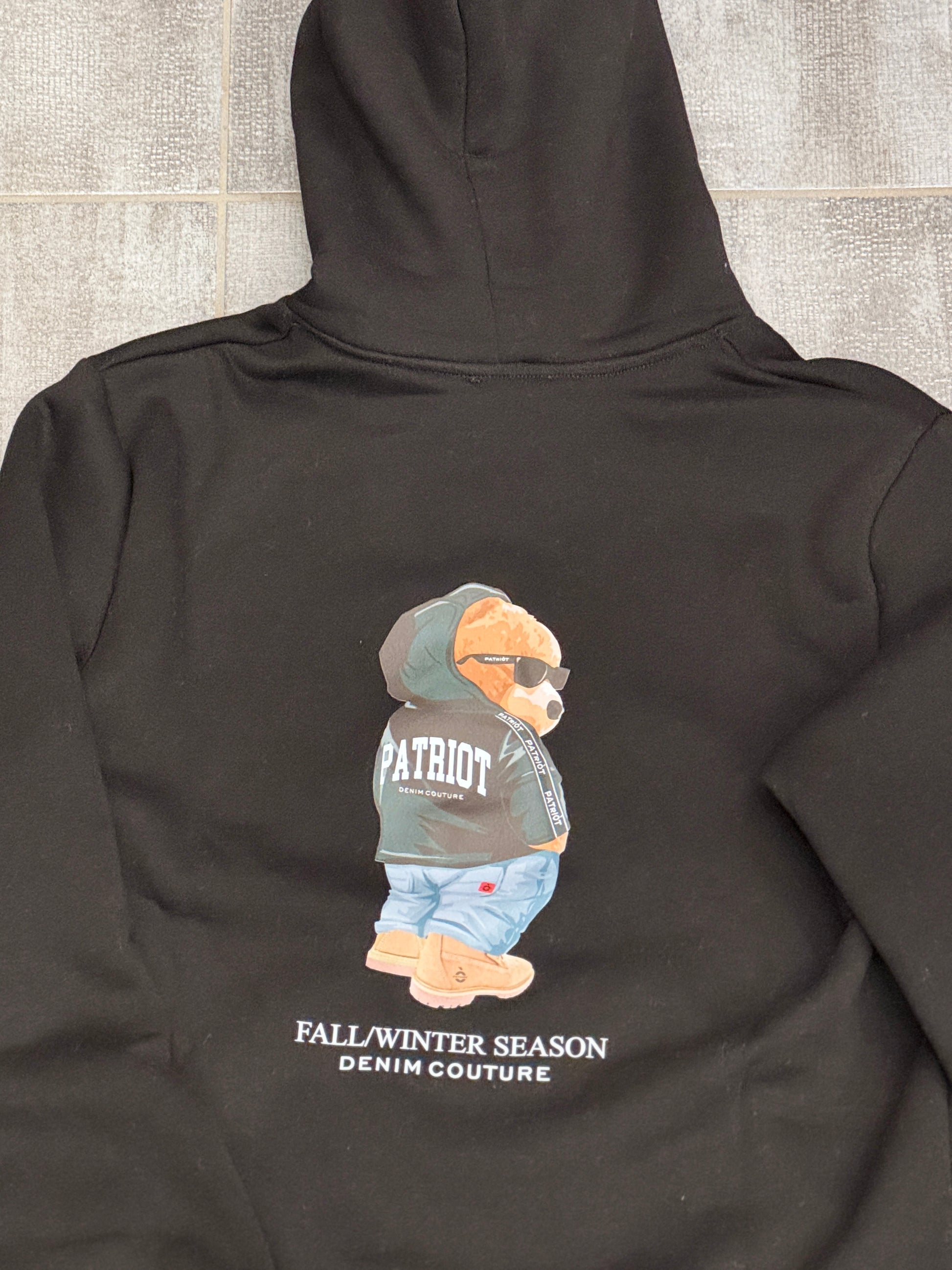 Patriot Felpa con Cappuccio e Stampa Posteriore