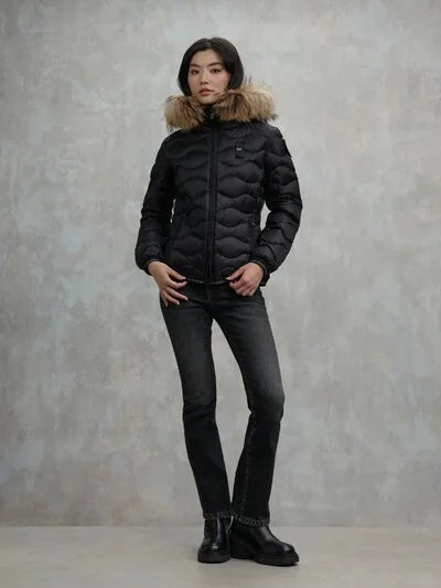 Blauer Giubbino a onde con pelliccia