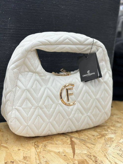 Cristina Effe Borsa a Mano con Logo in Rilievo