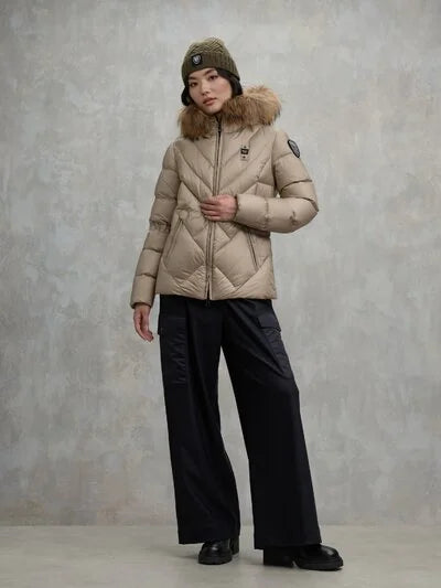 Blauer Piumino a linee Geometriche Alicia Donna