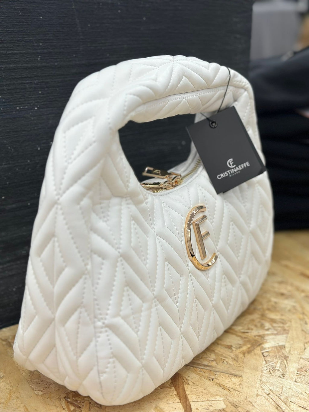 Cristina Effe Borsa a Mano con Logo in Rilievo