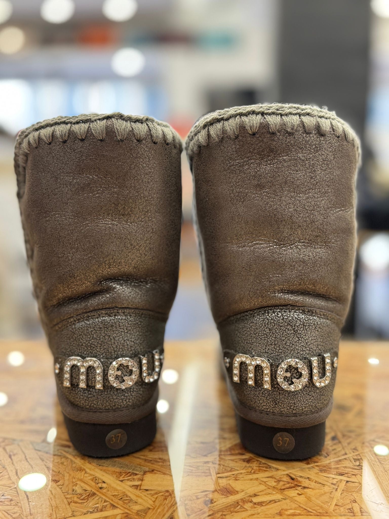 Mou Eskimo Rhinestones Logo Stivale Donna