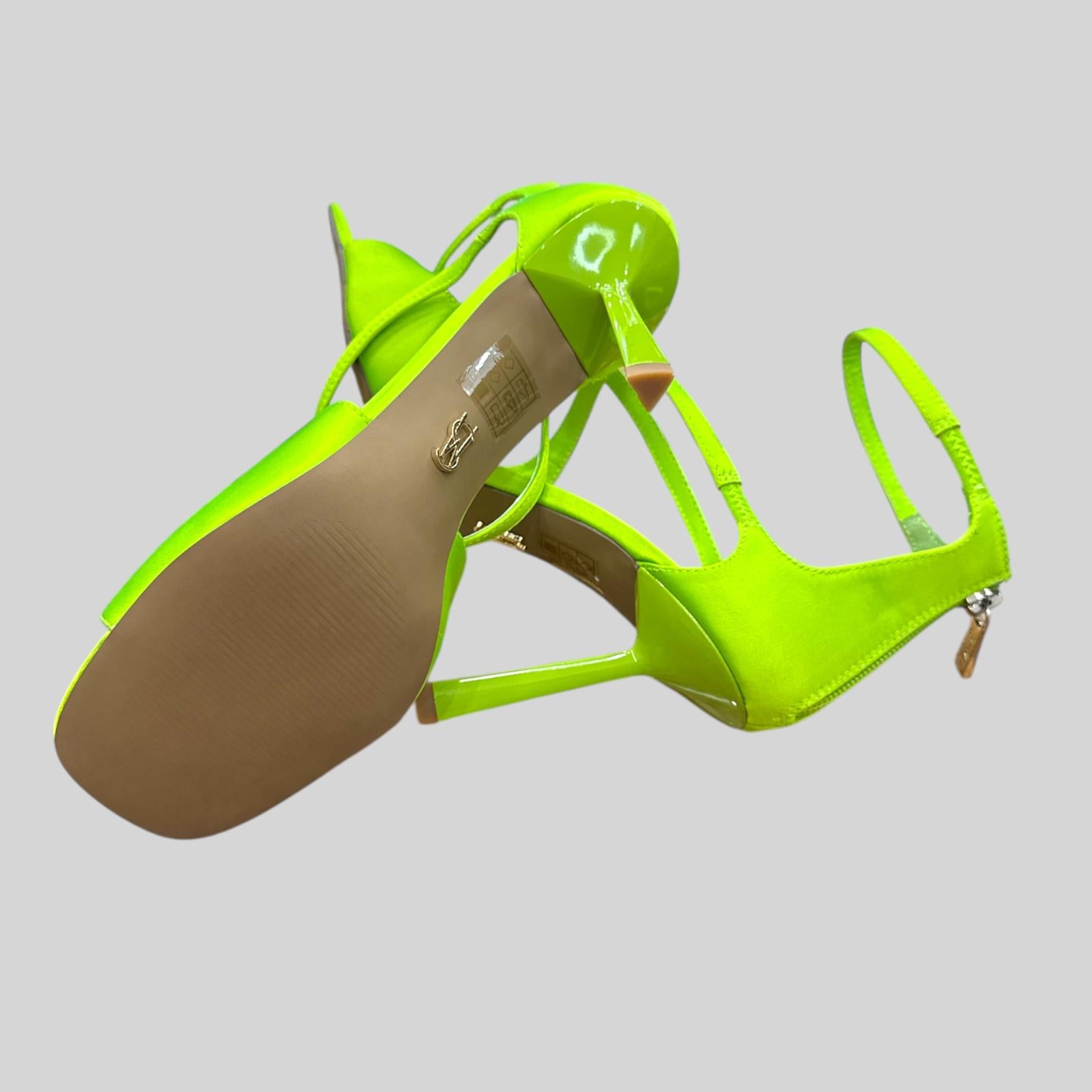 SANDALE EN SATIN DE CITRON VERT RECYCLÉE STEVE MADDEN